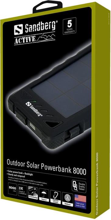 Produktbild Sandberg Outdoor Solar (8000 mAh, 0.90 W, 29.60 Wh)