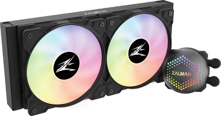 Actual product image Zalman ALPHA24 Black CPU Liquid Cooler 280mm Radiator 2 x 140 mm Fan ARGB pump Dual