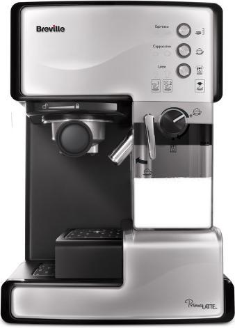 Breville VCF045X PrimaLatte Kaffee- und Espressomaschine, für Kaffeepulver oder Pads geeignet, 15...
