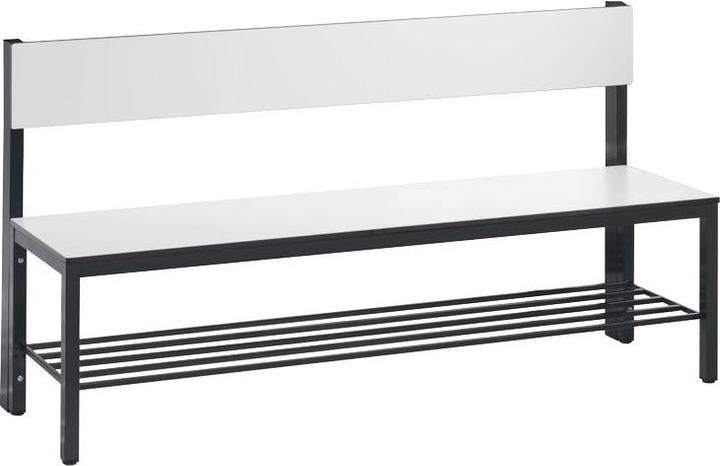 C+P Banc de vestiaire BASIC PLUS simple face, surface de l'assise en stratifié HPL (150 cm, 79.60 cm)