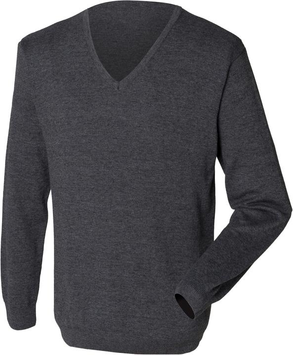 Actual product image Henbury Fine knit jumper Sweatshirt with V-neck (3XL)