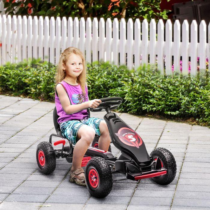 Image du produit Swisshandel24 Gokart, véhicule pour enfants avec siège réglable, véhicule à pédales avec pneus en caoutchouc