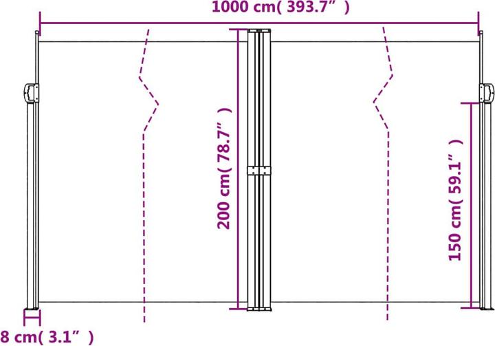 Image du produit VidaXL Store latéral extensible (2 m)