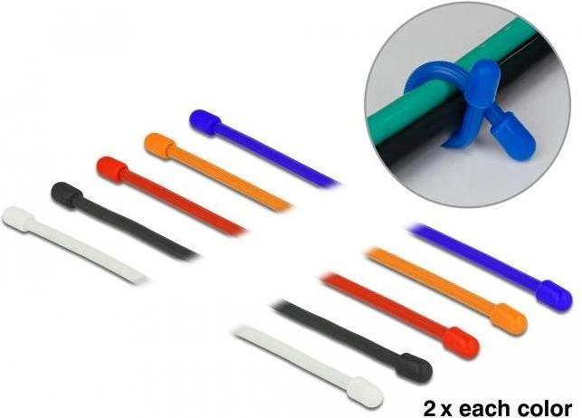 Image du produit Delock Colliers de serrage 150mm x 4mm multicolores, 10 pièces (Serre-câbles en plastique, 150 mm, 10 pcs)