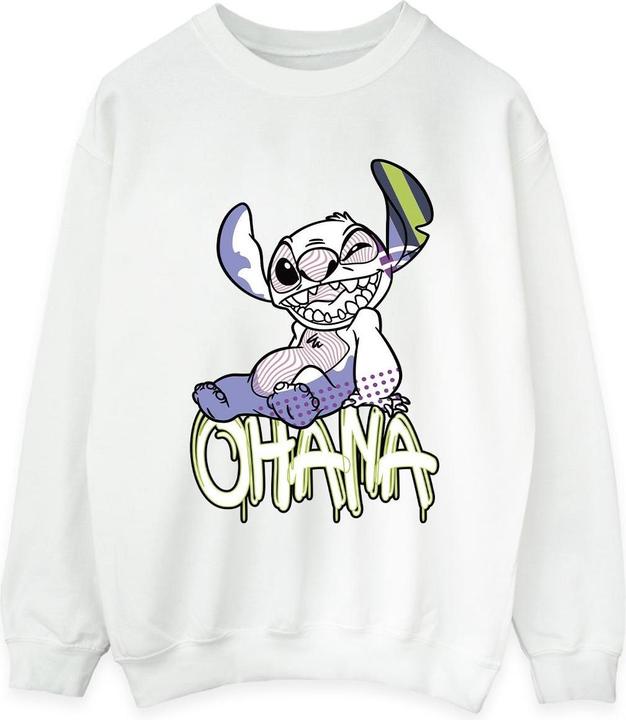 Actual product image Disney Womens/Ladies Lilo And Stitch Ohana Graffiti Sweatshirt (XXL)