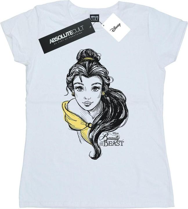 Actual product image Disney Womens/Ladies Belle Sketch Cotton T-Shirt (M)