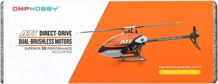 Actual product image OMP Hobby Helicopter M1 EVO Flybarless, 3D, Orange BNF