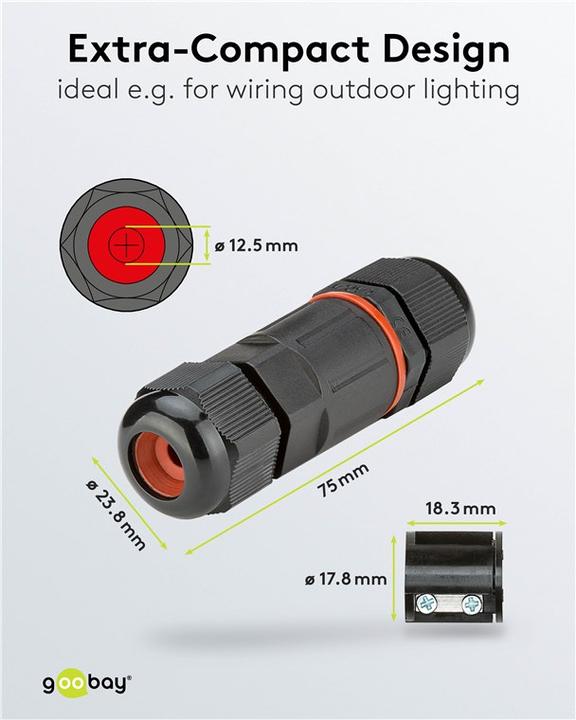 Actual product image Goobay cable connector IP68