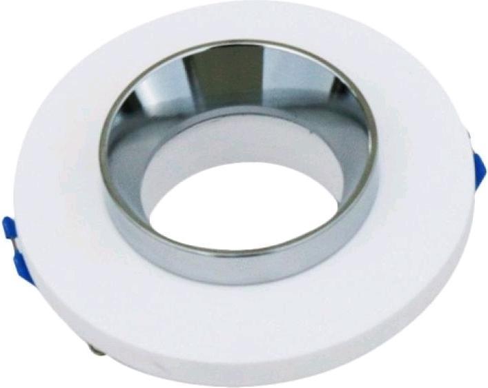 Actual product image V-TAC VT862CRD GU10 Fitting Plaster Metal Recessed Luminaire Chrome Bottom Round