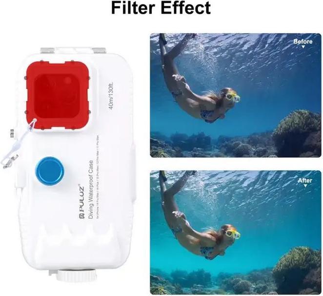 Image du produit PhoneLook Coque Protection étanche PULUZ pour plongée et snorkeling à 40M grade IPX8 universelle (large) (Apple iPhone 12 Pro Max)