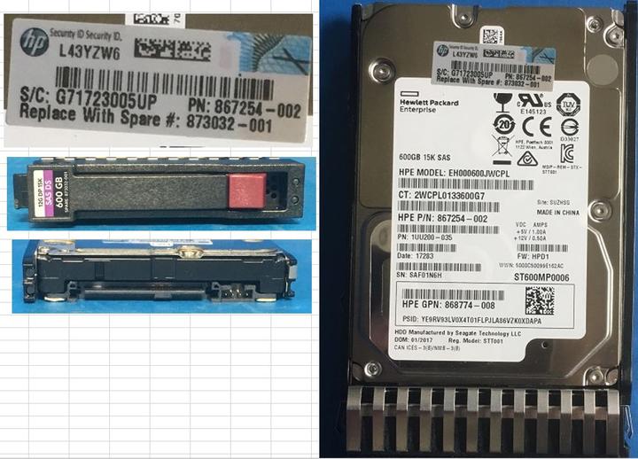 Actual product image HPE HDD 600GB 12G 15K SFF SAS (0.60 TB, 2.5")