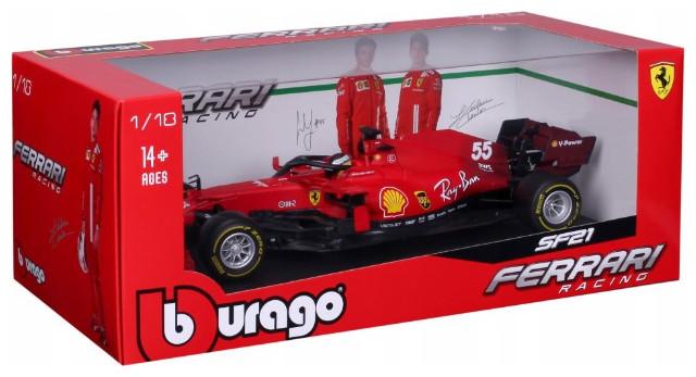 Actual product image Bburago Ferrari F1 2021 #55 Sainz 1/18