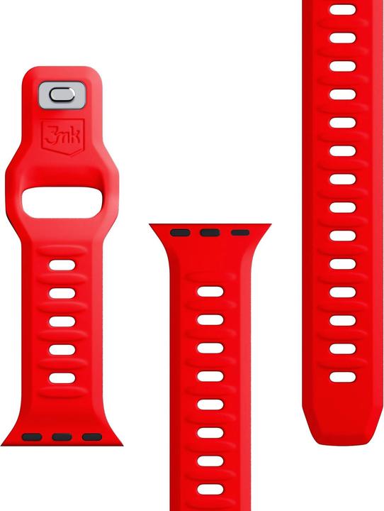 Produktbild 3MK Silicone Watch Strap czerwony/red dla Apple Watch 42/44/45/49mm (Silikon, Edelstahl, 3, 4, 9, Ultra)