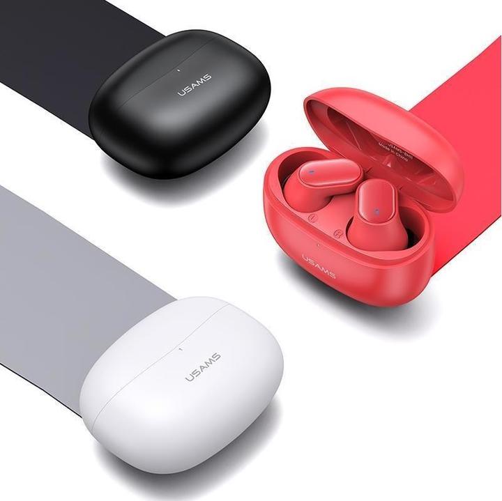 Actual product image Usams Słuchawki Bluetooth 5.1 TWS BH series bezprzewodowe czerwony/red BHUBH03 (ANC, 5 h, Wireless)