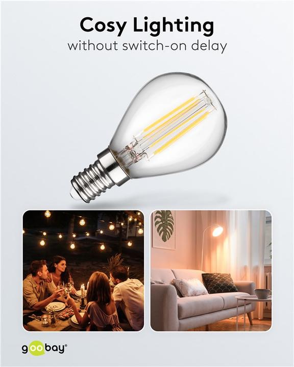Produktbild Goobay Filament-LED-Mini-Globe, 4 W (E14, 4 W, 470 lm, 1 x, E)
