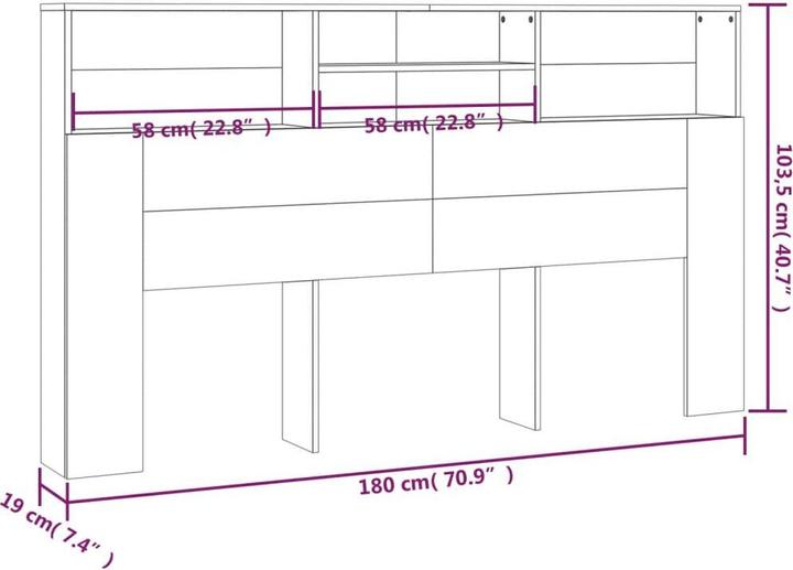 Actual product image VidaXL Oldrich (180 x 19 x 103.5 cm)