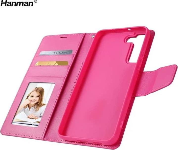 Actual product image Hanman Samsung Galaxy S21 Plus - Mill flip case with 3 card slots, pink (Samsung Galaxy S21+)
