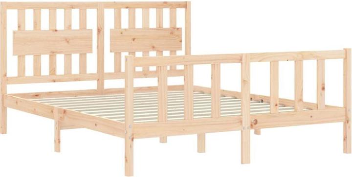 Produktbild VidaXL Massivholzbett mit Kopfteil 160x200 cm (160 x 200 cm)