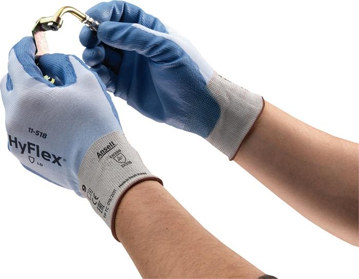 Image du produit Ansell Gants de protection anti-coupures HyFlex® 11-518 taille 8 bleu EN 388 EPI Catégorie II (8)
