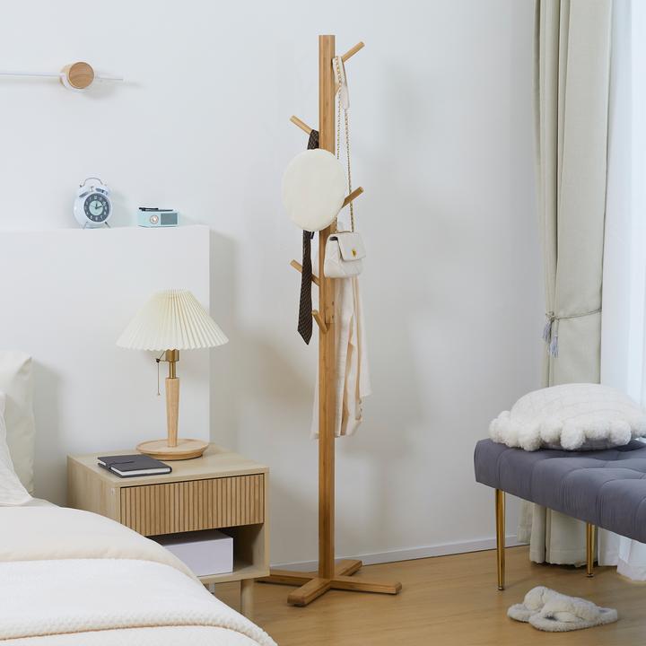 Image du produit Homcom Portemanteau avec 8 crochets et pied en croix