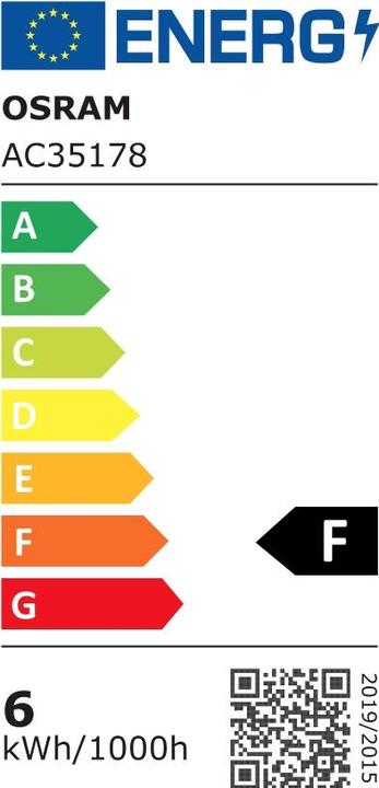 Energie-Label Osram Dulux D (G24d-1, 6 W, 600 lm, 10 x, F)