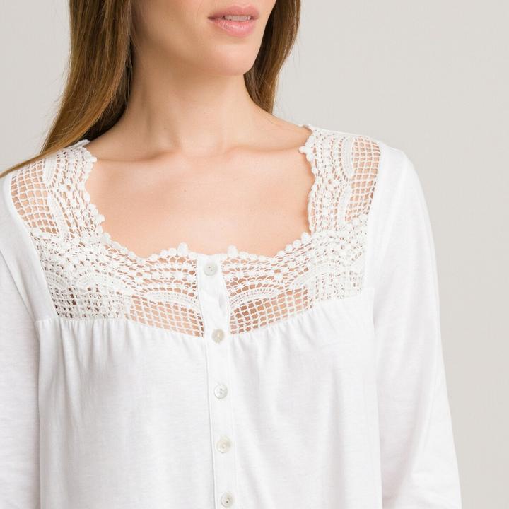 Actual product image Anne Weyburn Cotton and lace nightdress (40)
