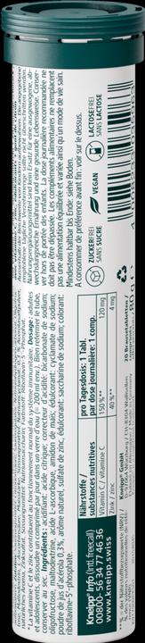 Valeurs nutritives et ingrédients Kneipp Vitamine C, Zinc (20 pièce(s), Cachets)