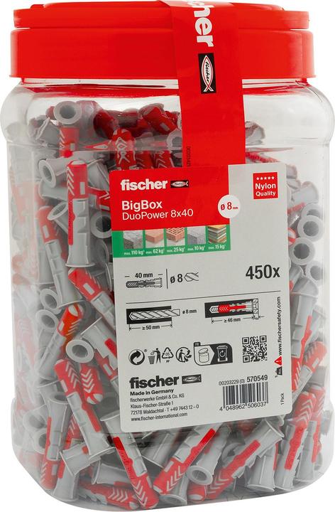 Fischer DuoPower 8x40 BigBox (450) (450 pcs.)
