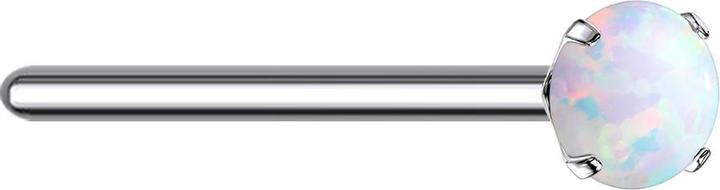 Produktbild Star Piercing Nasenstecker biegen silber Opal weiss gefasst (ohne Messing, Titan G23)