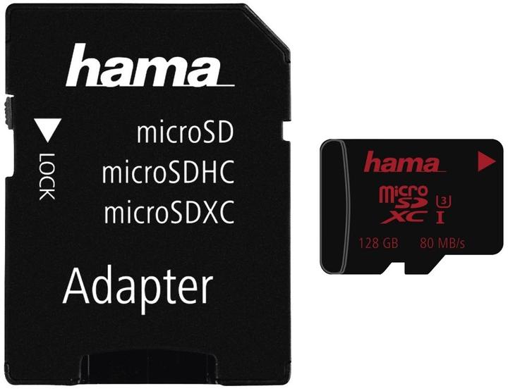 Hama microSDXC+Adapter/Foto (128 GB, microSDXC, U3, UHS-I)