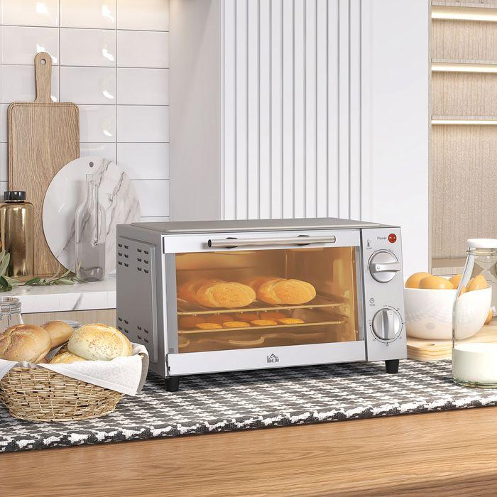 Image du produit Swisshandel24 Minibackofen 9L Mini Ofen mit Backblech, Grillrost, 100 °C-230 °C Edelstahl, silber