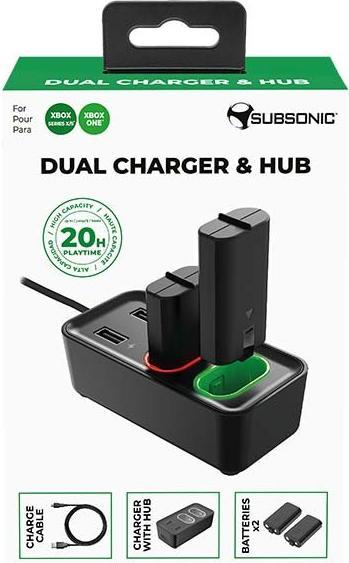 Actual product image Subsonic Dual charger and hub (Xbox One S, Xbox Series S, Xbox Series X, Xbox One X)