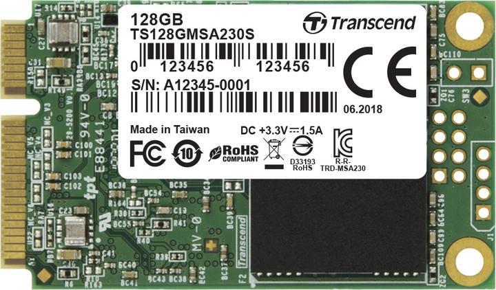 Actual product image Transcend 230S (128 GB, mSATA)