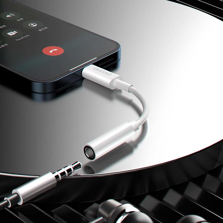 Produktbild Dudao Audio Adapter L16i Lightning to Mini Jack 3.5mm (white) (Lightning, 3.5mm Klinke)
