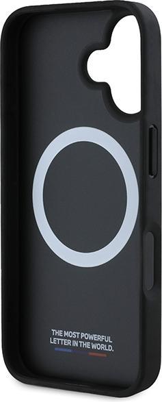 Actual product image BMW BMHMP16S23PUSPK iPhone 16 6.1" czarny/black hardcase M Perforated And Stitched Line MagSafe (Apple iPhone 16)