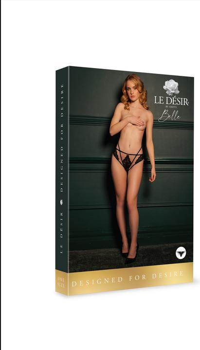 Produktbild Le Désir LÈna - Brief with Open Crotch and Buttocks, Adjustable Sliders and Golden Details - One Size (One Size)