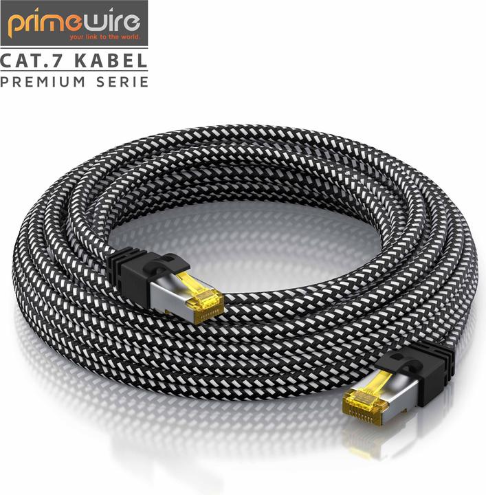 Immagine prodotto Primewire Cavo di rete CAT.7 con rivestimento in cotone, cavo LAN Gigabit Ethernet CAT 7, cavo patch 10000 (S/FTP, CAT7, 10 m)