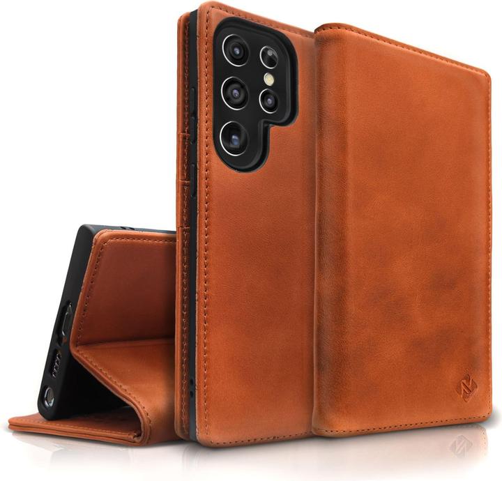 Produktbild Nalia Echt Leder Flip Case Hülle mit Magnetverschluss (Samsung Galaxy S23 Ultra)