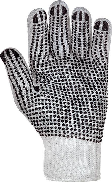 Actual product image BIG teXXor® coarse knit gloves COTTON/POLYESTER white/black studs 11 (11)