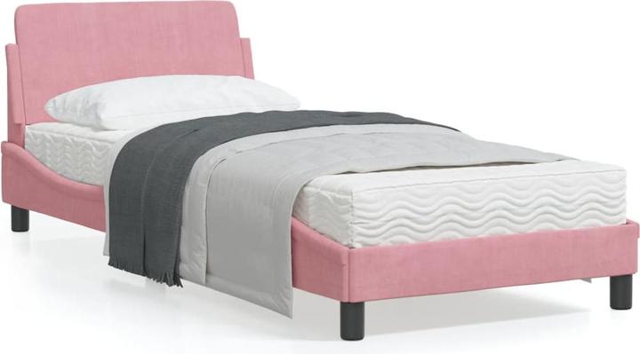 Actual product image VidaXL Bed frame with velvet headboard (90 x 190 cm)