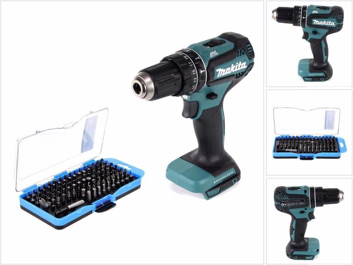 Actual product image Makita DHP 485 Z Battery impact drill 18 V 50 Nm Brushless + 100 pcs. bit set - without battery, without (Rechargeable battery operated)