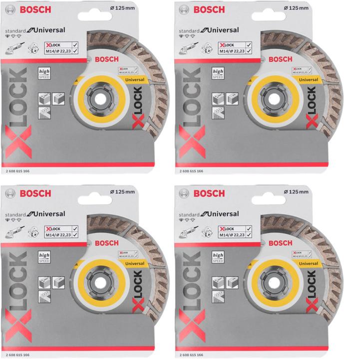 Produktbild Bosch Professional Bosch Expert X-LOCK Diamanttrennscheibe Standard for Universal 125 x 22,23 mm 4 Stk. ( 4x 2608615166