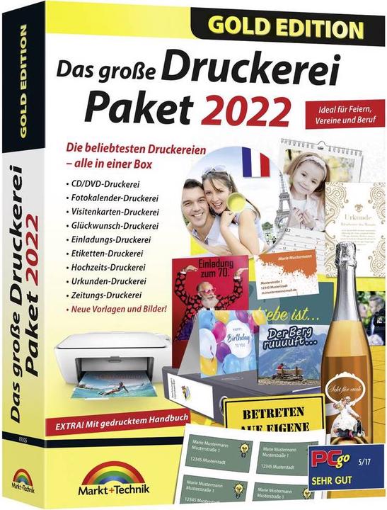 Produktbild Das grosse Druckerei Paket 2022 Gold Edition Vollversion, 1 Lizenz Windows Vorlagenp
