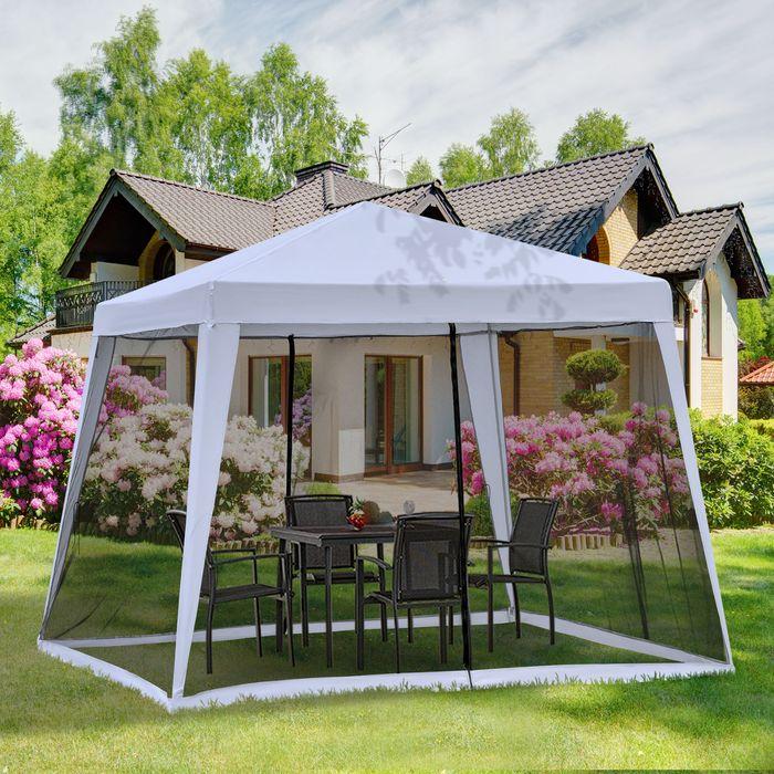 Actual product image Swisshandel24 Gartenpavillon 3x3 m wetterfestes Partyzelt mit Moskitonetz aus Metall und Polyester (300 cm, 300 cm)