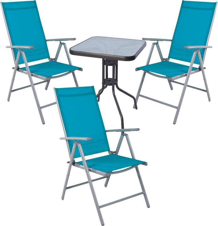 Actual product image Mojawo 4-piece bistro set Bistro furniture Folding chair Seating group High-back chairs (60 cm)