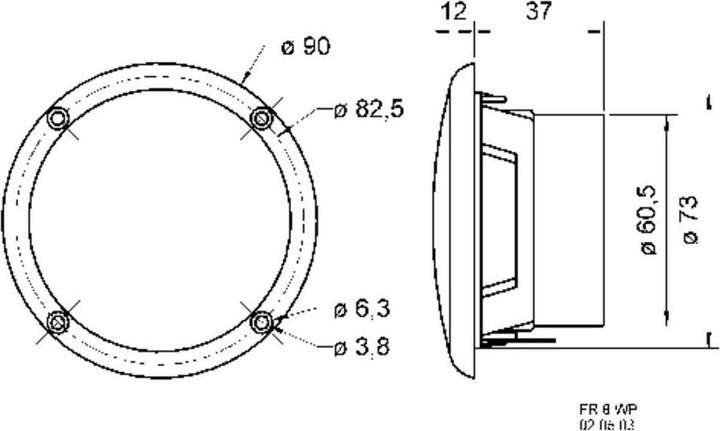 Actual product image Visaton FR WP Ohm loudspeaker