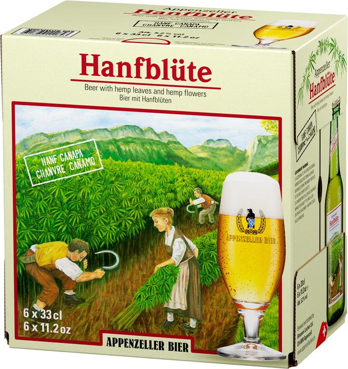 Image du produit Appenzeller Bier 6 x 0,33 l bière chanvre fleur naturel nuageux (6 x 33 cl)