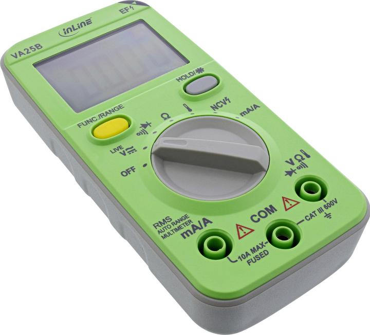 Produktbild InLine Multimeter mit Auto-Range, Pocketformat (CAT III 600V)