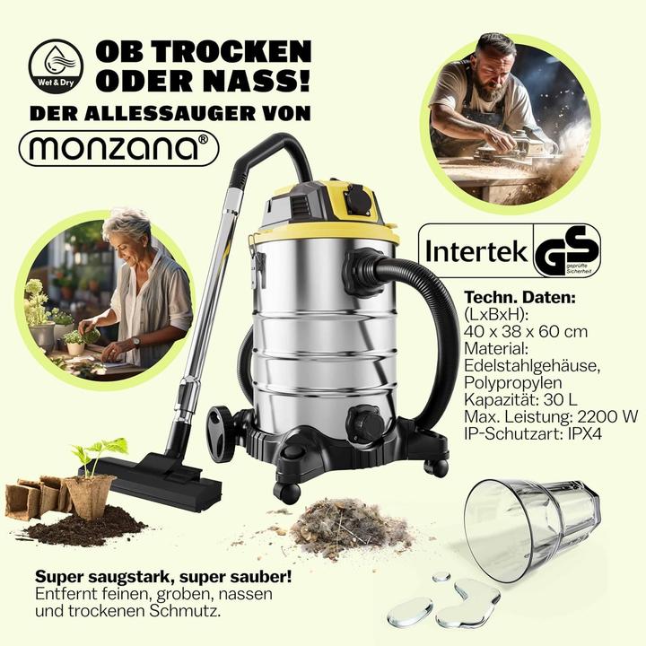 Image du produit Monzana Nass-Trockensauger mit Blasfunktion (Aspirateur eau et poussière)