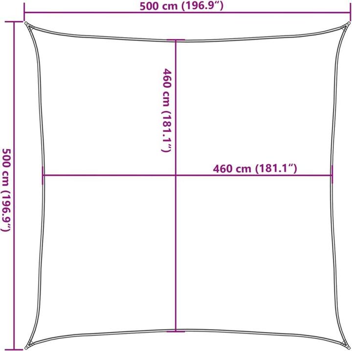 Produktbild VidaXL Sonnensegel 100% Polyester Oxford (5 x 5 m)